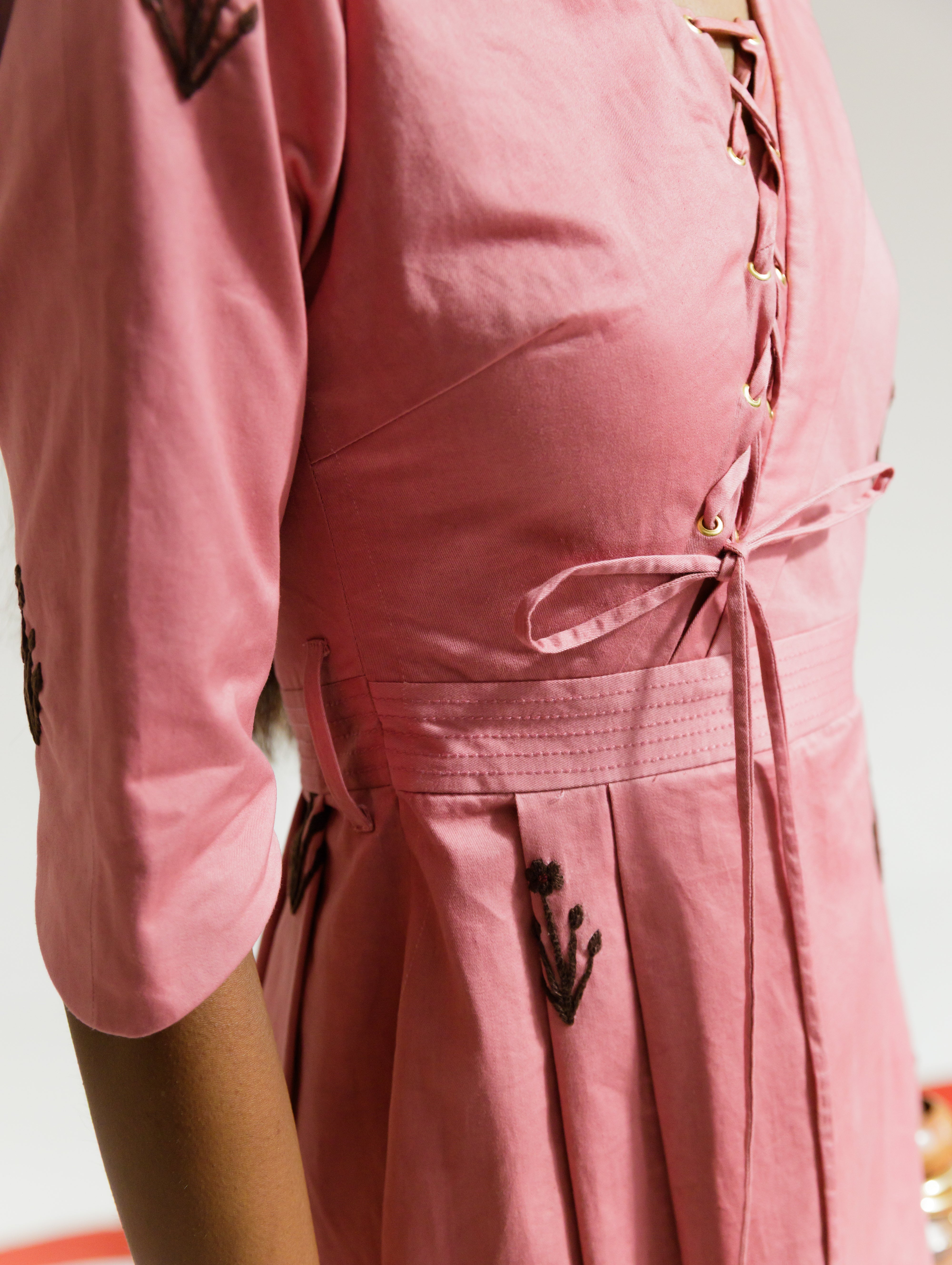 Dust Rose Embroidered Dress