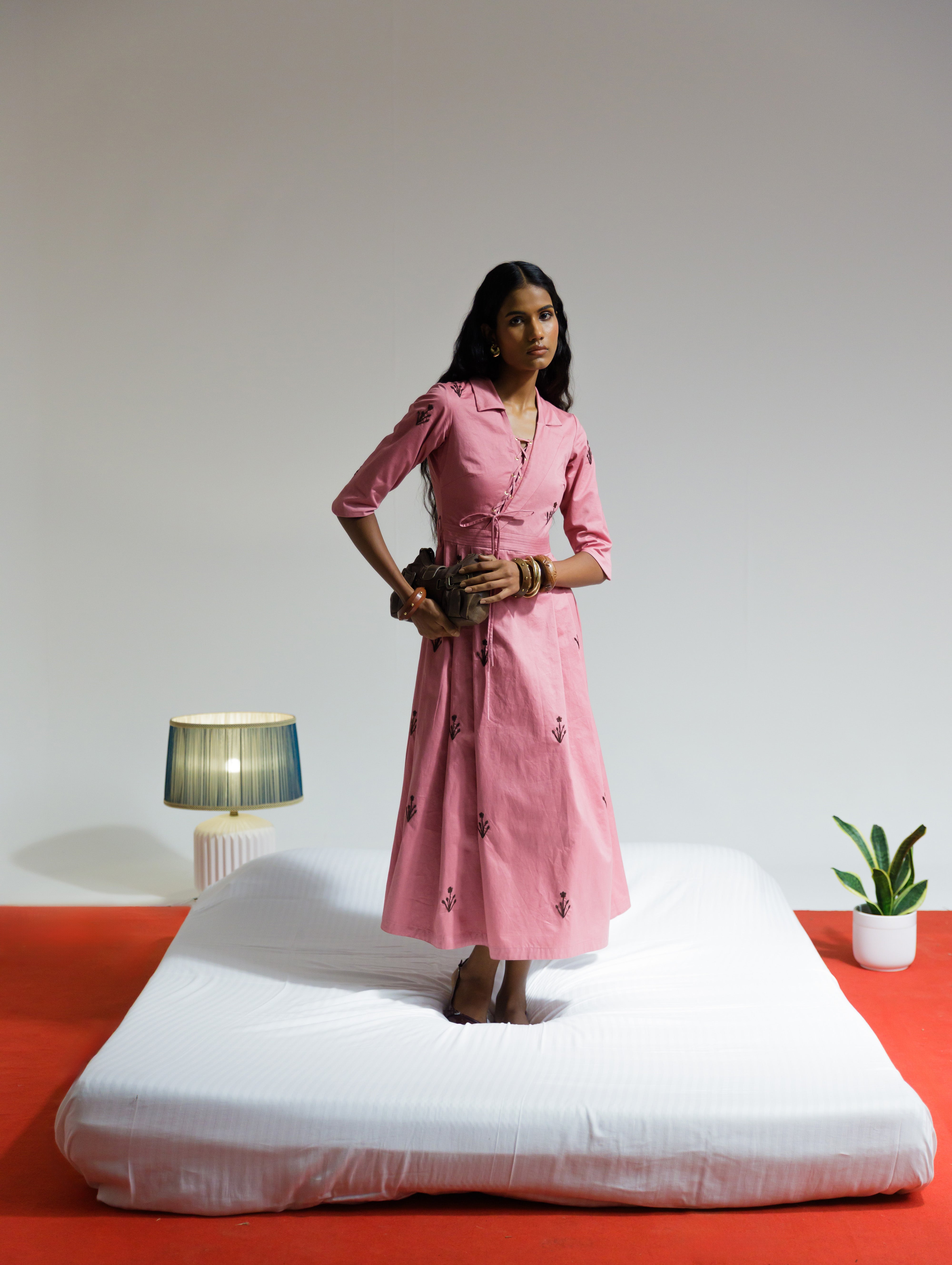 Dust Rose Embroidered Dress