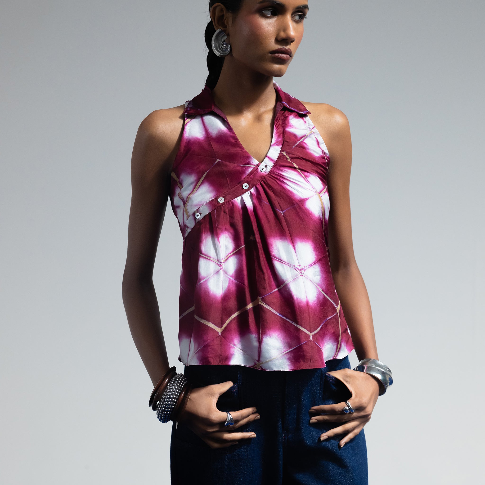 Clamp Dyed Blouse