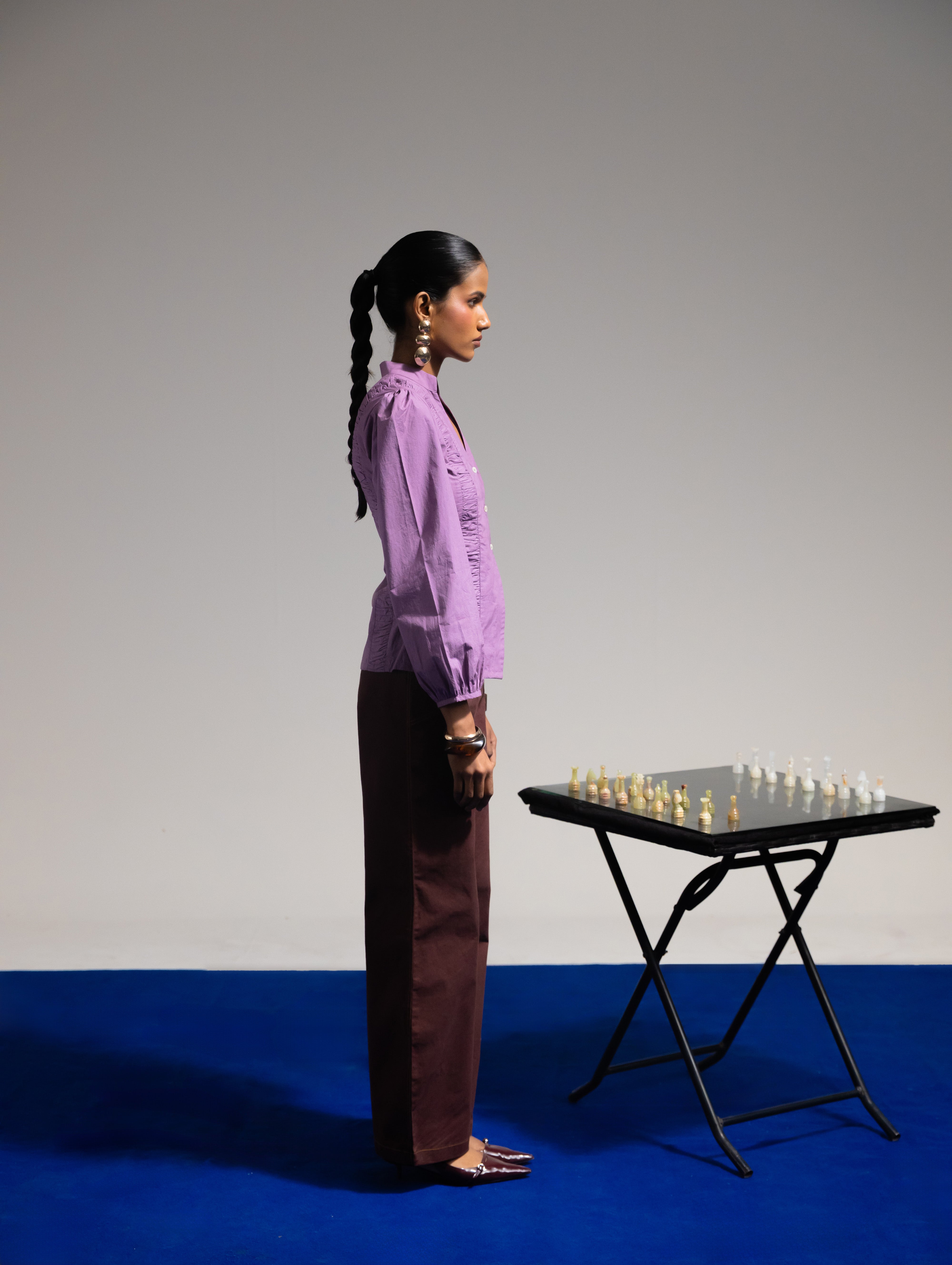 Smocked Poplin Shirt